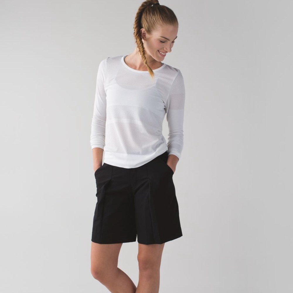 NWT Lululemon Athletica Long Story Short Shorts Black High Rise Women's Size 2